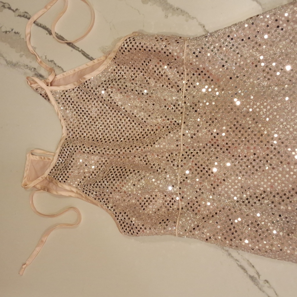 Multi Pink Maxidress & Sequin Halter Swing Dress Size 0-2